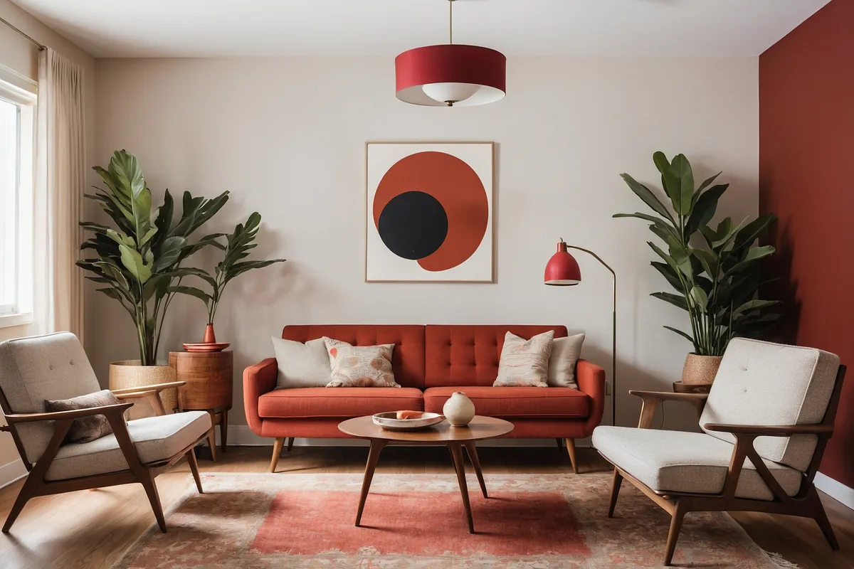 Salon avec du mobilier design